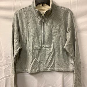 Offline By Aerie Womens Heather Gray OTT Fleece Quarter Zip Sweatshirt Size S